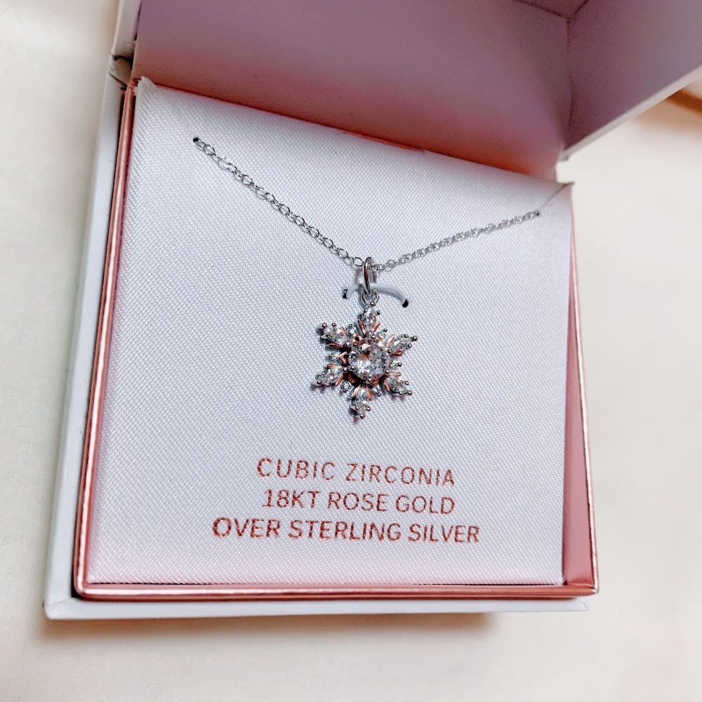 Rose Gold Snowflake Necklace